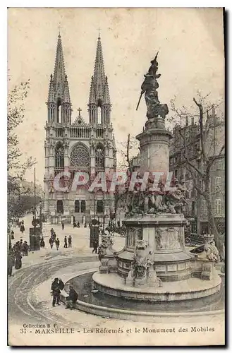 Cartes postales Marseille Eglise des Reformes et Monument des Mobiles