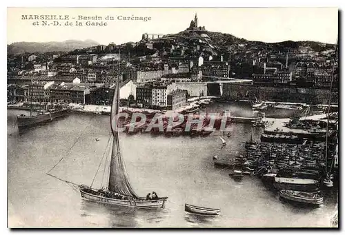 Cartes postales Marseille Bassin du Carenage et N D de la Garde