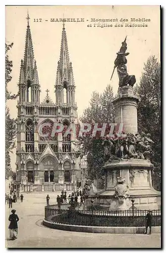 Cartes postales Marseille Monument des Mobiles et l'Eglise des Reformes