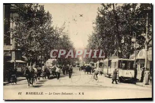 Ansichtskarte AK Marseille Le Cours Belsunce Tramway