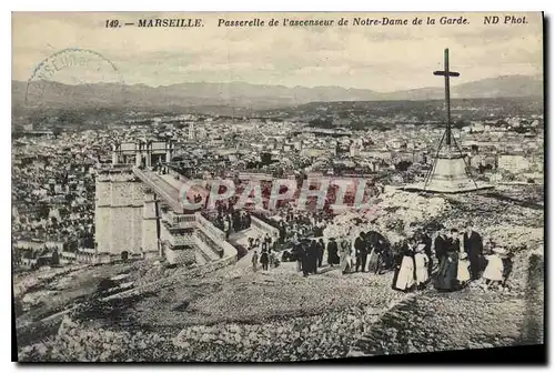 Cartes postales Marseille Passerelle de l'ascenseur de Notre Dame de la Garde