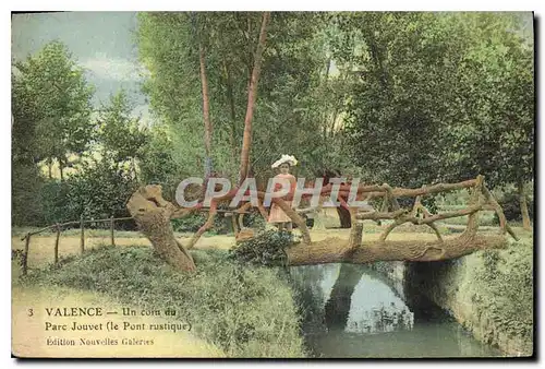Cartes postales Valence (Drome) Un coin du Parc Jouvet (le Pont rustique)