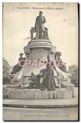 Cartes postales Valence (Drome) Monument d'Emile Augier