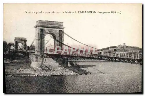 Cartes postales Tarascon Vue du pont suspendu sur le Rhone a Tarascon