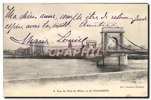 Cartes postales Tarascon Vue du Pont du Rhone et de Tarascon