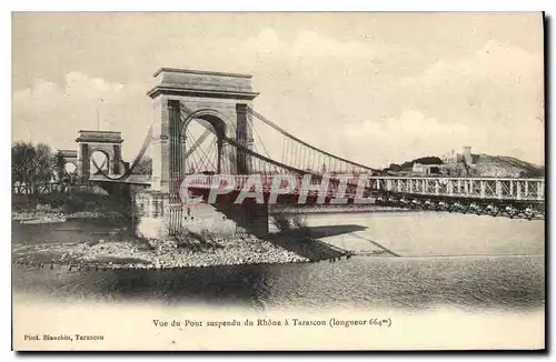 Cartes postales Tarascon Vue du Pont suspendu du Rhone a Tarascon