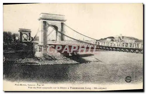 Ansichtskarte AK Vue du Pont suspendu sur le Rhone a Tarascon