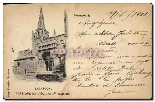 Cartes postales Tarascon Portique de l' Eglise Ste Marthe