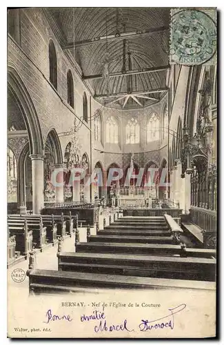 Cartes postales Bernay Nef de l'Eglise de la Couture