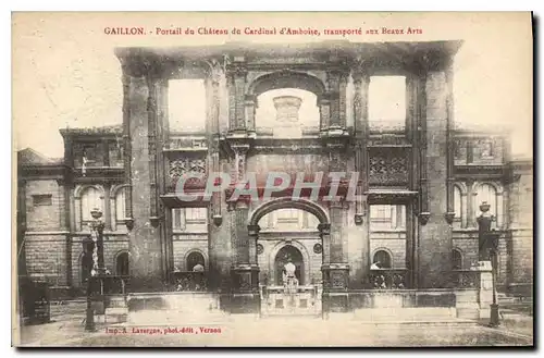 Cartes postales Gaillon Portail du Chateau de Cardinal d'Amboise transporte aux Beaux Arts