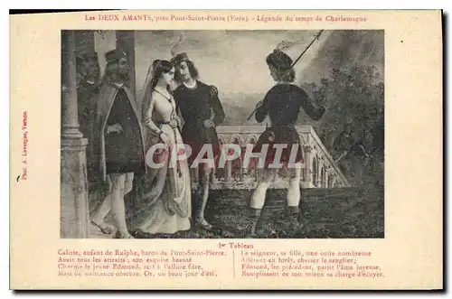 Cartes postales Les Deux Amants pres Pont Saint Pierre (Eure) Legende du temps de Charlemagne