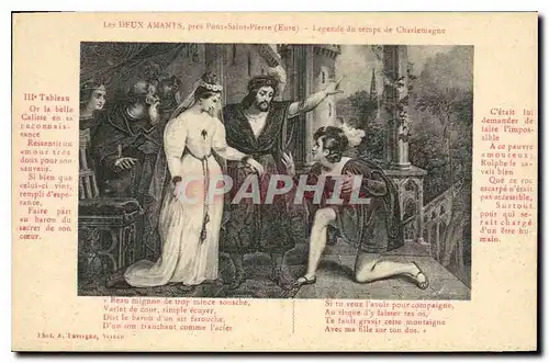 Cartes postales Les Deux Amants pres Pont Saint Pierre (Eure) Legende du temps de Charlemagne