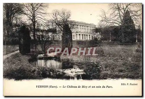 Cartes postales Vernon (Eure) Le Chateau de Bizy et un coin du Parc