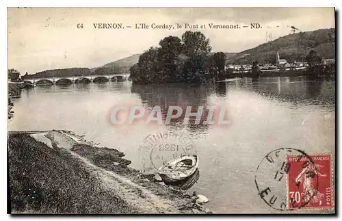 Ansichtskarte AK Vernon (Eure) L'Ile Corday Le Pont et Vernonnel