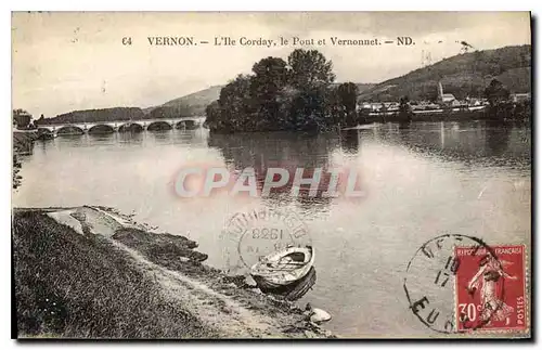Cartes postales Vernon (Eure) L'Ile Corday Le Pont et Vernonnel