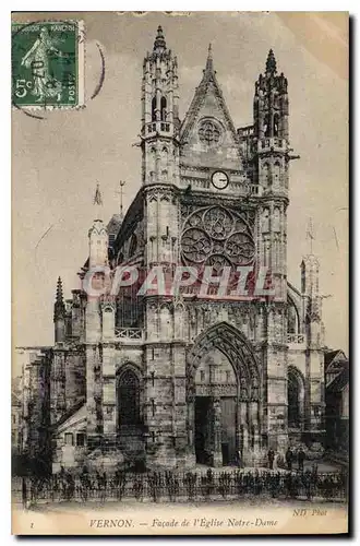 Cartes postales Vernon (Eure) Facade de l'Eglise Notre Dame