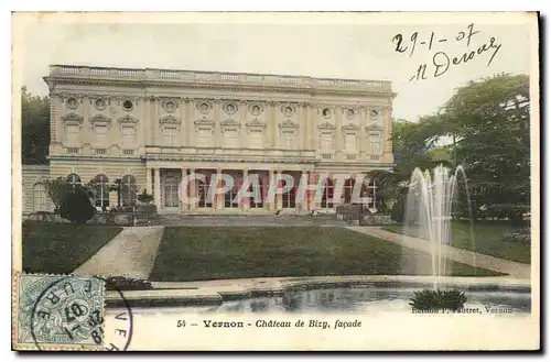 Cartes postales Vernon (Eure) Chateau de Bizy Facade