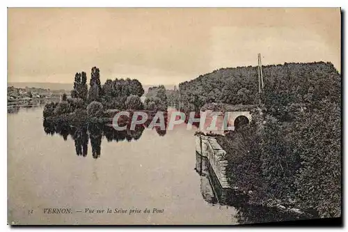 Ansichtskarte AK Vernon (Eure) Vue sur la Seine prise du Pont
