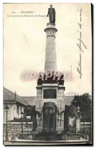 Cartes postales Chambery (Savoie) La Fontaine des Elephants (de Boigne)