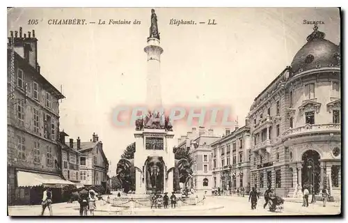 Cartes postales Chambery (Savoie) La Fontaine des Elephants