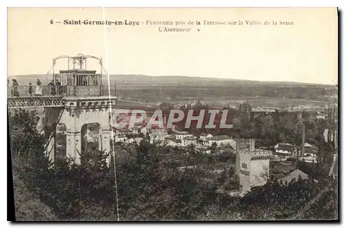 Cartes postales Saint Germain en Laye Panorama pris de la Terrasse sur la Vallee de la Seine L'Ascenseur