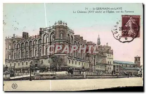 Cartes postales Saint Germain en Laye Le Chateau et l'Eglise vu du Parterre