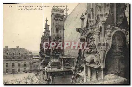 Cartes postales Vincennes Chapiteaux et Gargouilles de la Chapelle du For