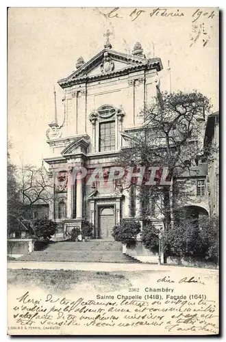 Cartes postales Chambery Sainte Chapelle 1418 Facade 1641