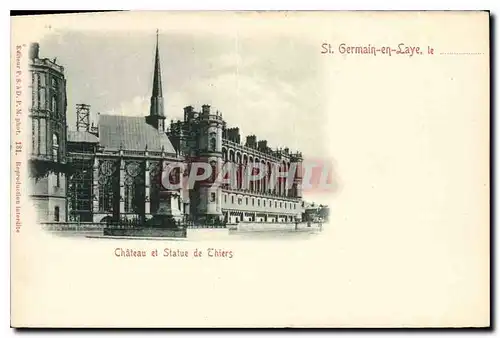 Cartes postales St Germain en Laye Chateau et Statue de Thiers