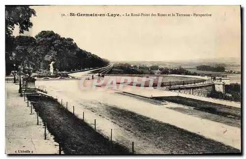 Cartes postales Saint Germain en Laye Le Rond Point des Roses et la Terrasse Perspective