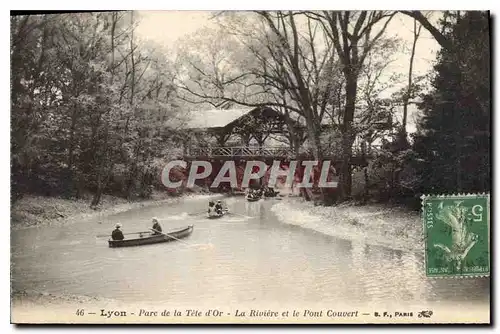 Ansichtskarte AK Lyon Parc de la Tete d'Or La Riviere et le Pont Couvert