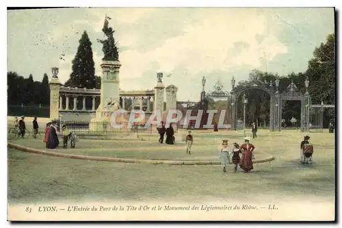 Cartes postales Lyon Parc de la Tete d'Or et le Monument des Legionnaires du Rhone