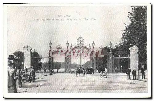 Cartes postales Lyon Porte Monument du Parc de la Tete d'Or