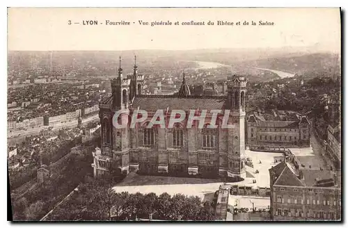 Ansichtskarte AK Lyon Fourviere Vue generale et confluent du Rhone et de la Saone