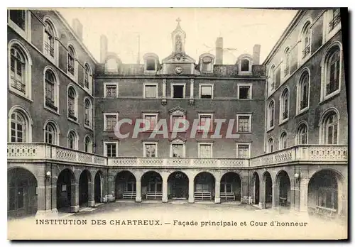 Cartes postales Institution des Chartreux Facade principale et Cour d'honneur