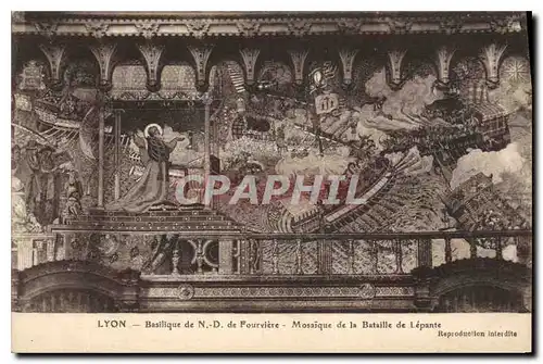 Cartes postales Lyon Basilique de Notre Dame de Fourviere Mosaique de la Bataille de Lepante