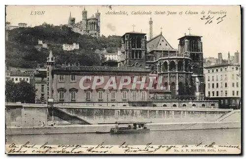 Ansichtskarte AK Lyon Archeveche Cathedrale Saint Jean et Coteau de Fourviere