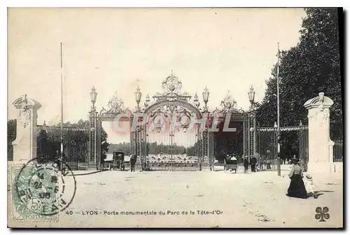 Cartes postales Lyon Porte Monumentale du Parc de la Tete d'Or