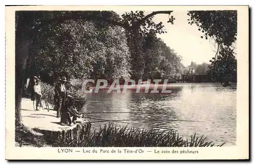 Ansichtskarte AK Lyon Lac du Parc de la Tete d'Or Le Coin des Pecheurs Peche Pecheur