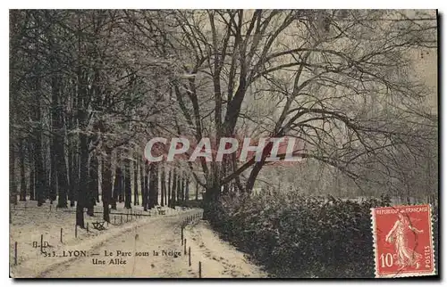 Ansichtskarte AK Lyon Le Parc sous la Neige Une Allee