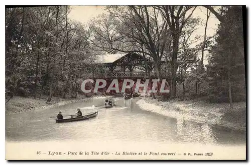 Ansichtskarte AK Lyon Parc de la Tete d'Or La Riviere et le Pont couvert