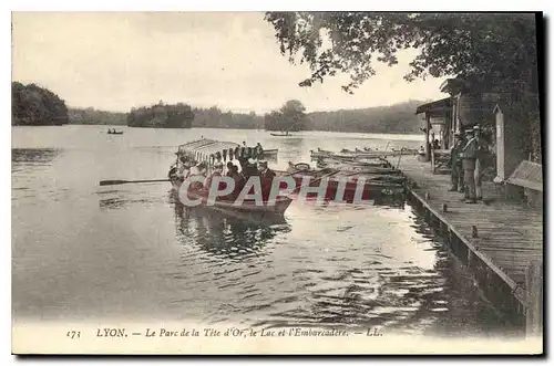 Ansichtskarte AK Lyon Le Parc de la Tete d'Or Le Lac et l'Embarcadere