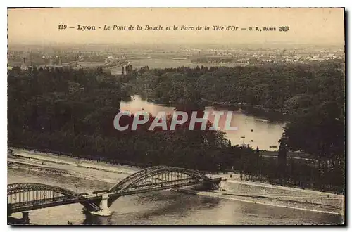 Cartes postales Lyon Le Pont de la Boucle et le Parc de la Tete d'Or