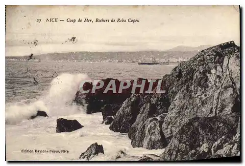 Cartes postales Nice Coup de Mer Rochers de Roba Capeu