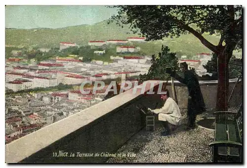 Cartes postales Nice La Terrasse de Chateau et la Ville Militaria