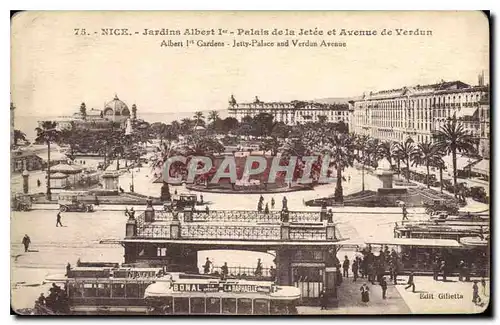 Ansichtskarte AK Nice Jardins Albert Palais de la Jetee et Avenue de Verdun Tramway