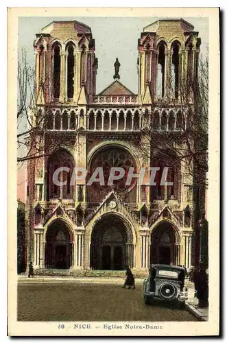 Cartes postales Nice Eglise Notre Dame Automobile