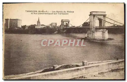 Cartes postales Tarascon B du R Les Bords du Rhone et Vue panoramique sur Tarascon