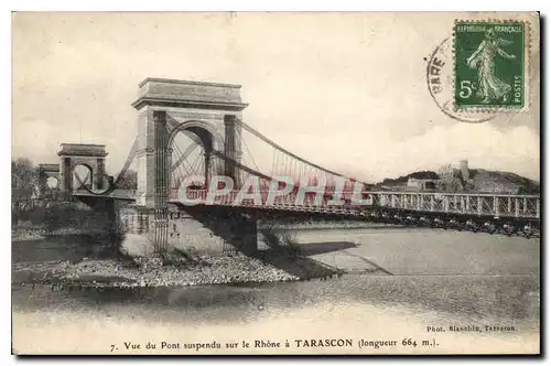 Ansichtskarte AK Vue du Pont suspendu sur le Rhone a Tarascon