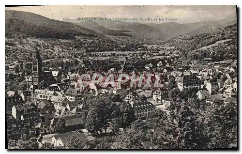 Cartes postales Munster Vue d'ensemble sur la ville et les Vosges
